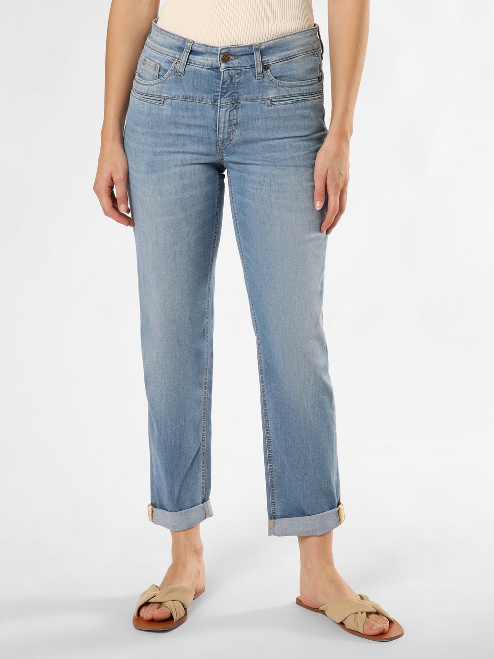 Cambio Dżinsy - Pearlie Kobiety Bawełna niebieski jednolity, 38