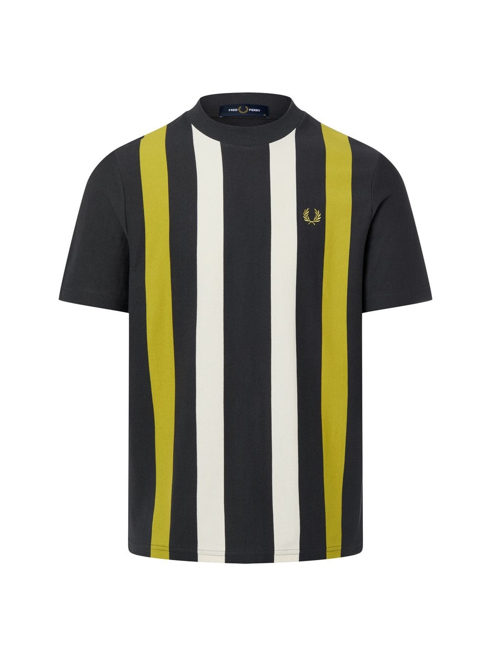 Fred Perry Koszulka męska Mężczyźni Bawełna brązowy|zielony w paski, XL