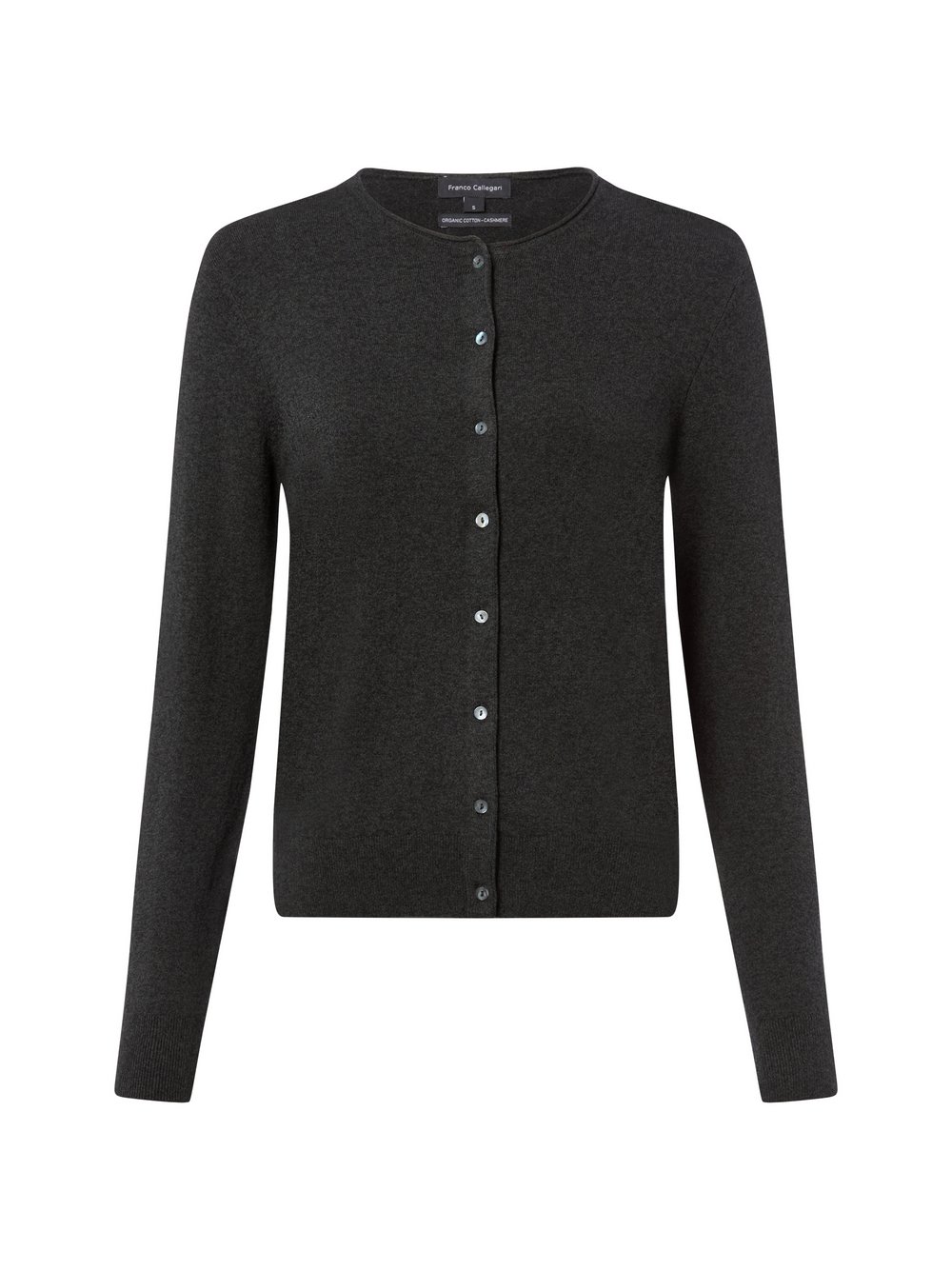 Franco Callegari Kardigan damski z zawartością kaszmiru Kobiety szary marmurkowy, XL