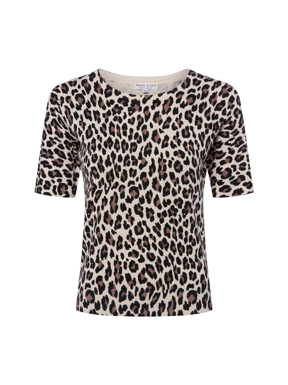 Marie Lund Damska koszulka z dzianiny Kobiety beżowy|brązowy wzorzysty, XL