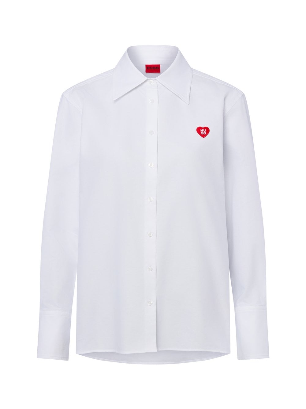 HUGO Damska bluzka koszulowa - Erselia Kobiety Bawełna biały jednolity, 36