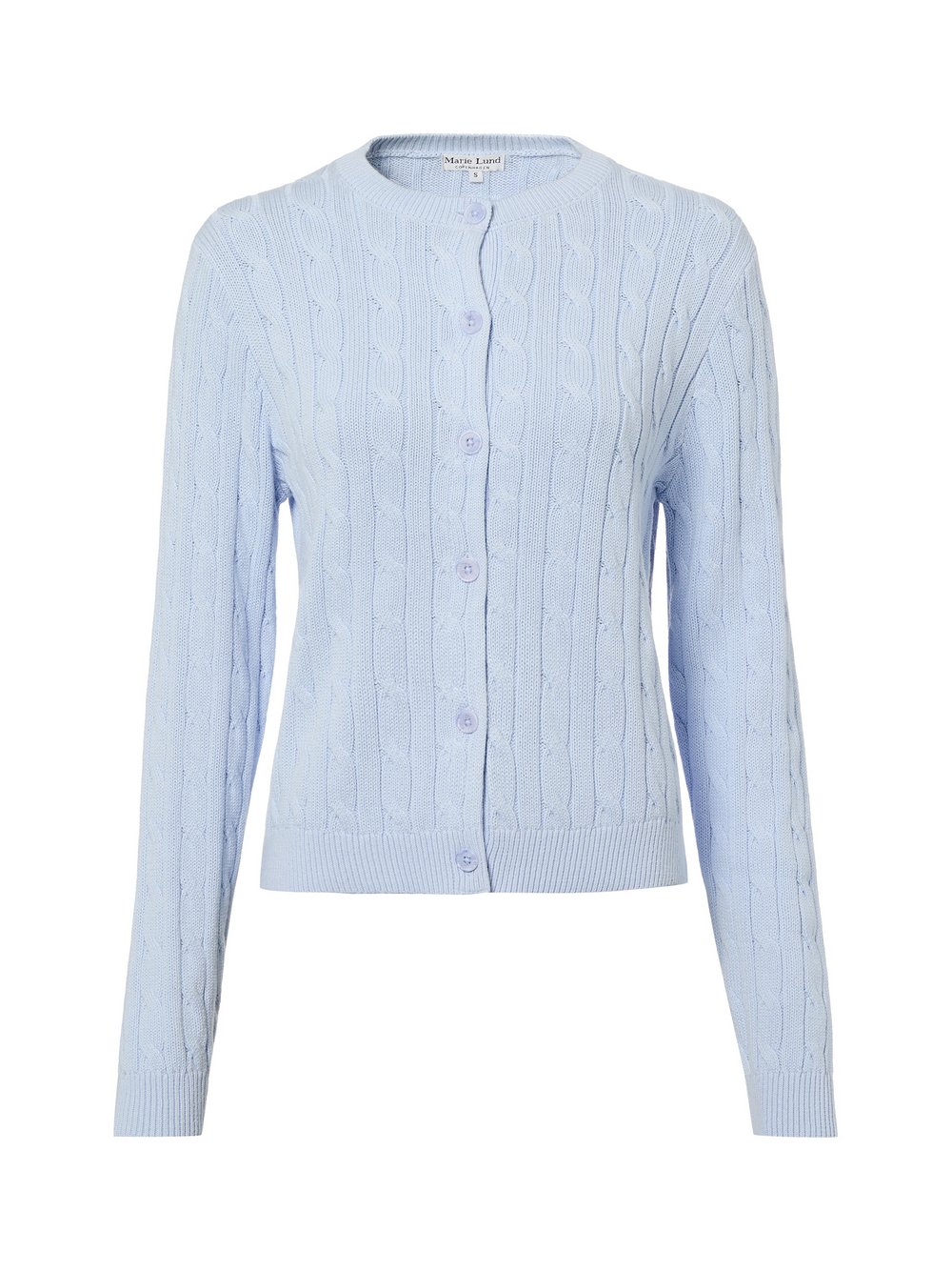 Marie Lund Kardigan damski Kobiety Bawełna niebieski wypukły wzór tkaniny, XL