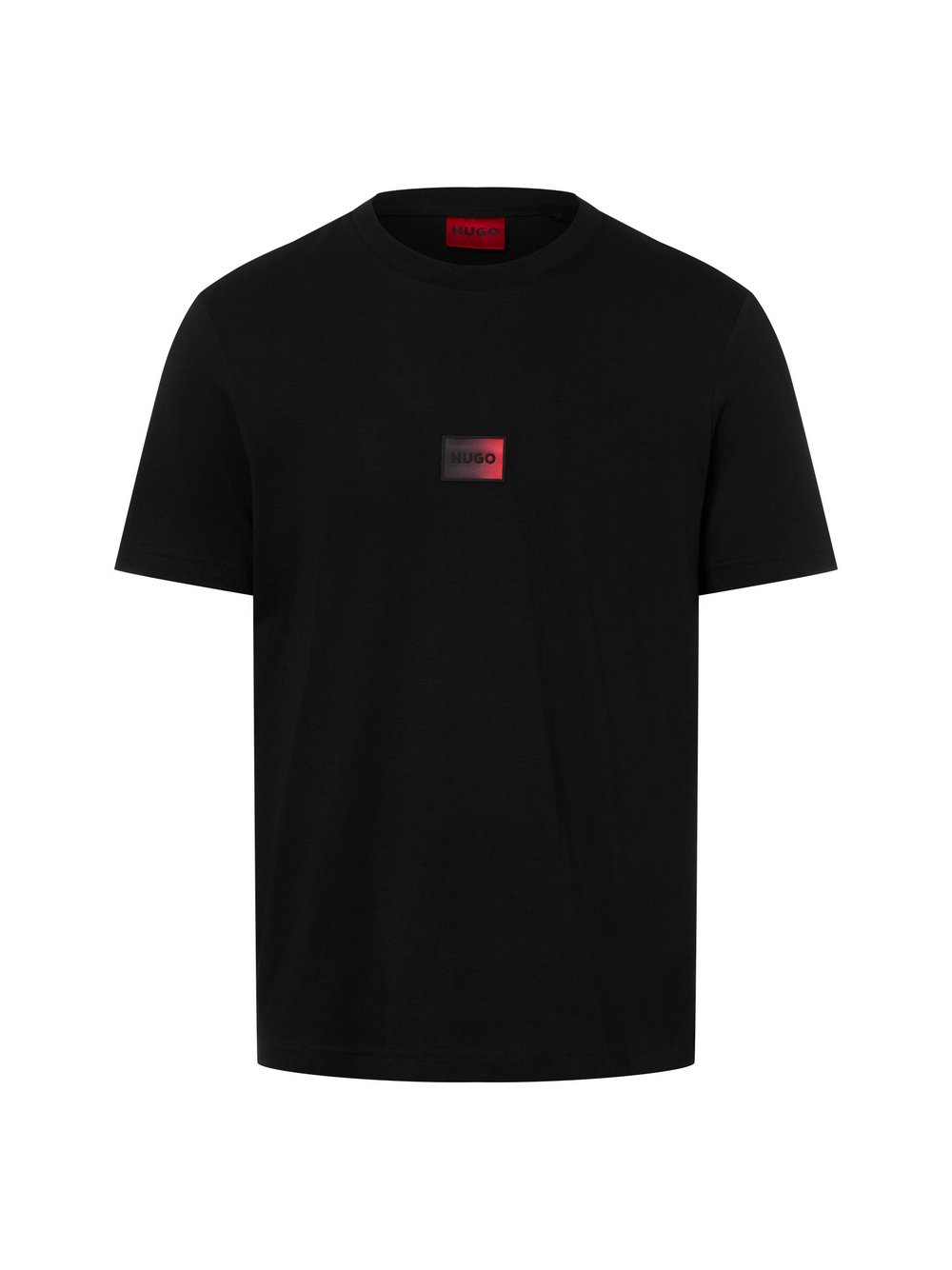 HUGO Koszulka męska - Danotie Mężczyźni Bawełna czarny jednolity, XL