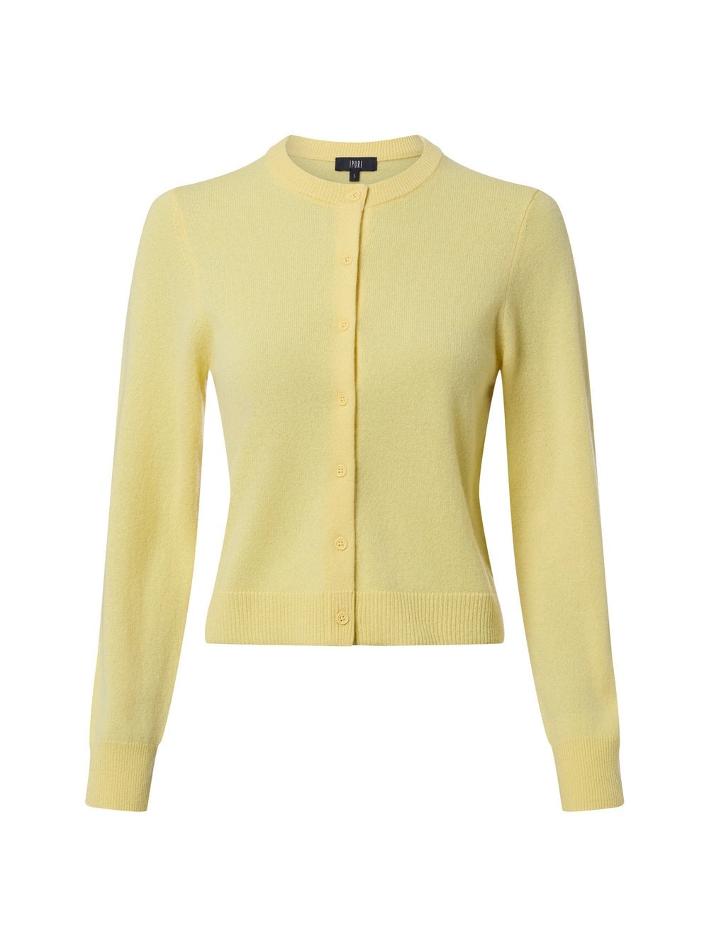 IPURI Damski kardigan z kaszmiru Kobiety Kaszmir żółty jednolity, M