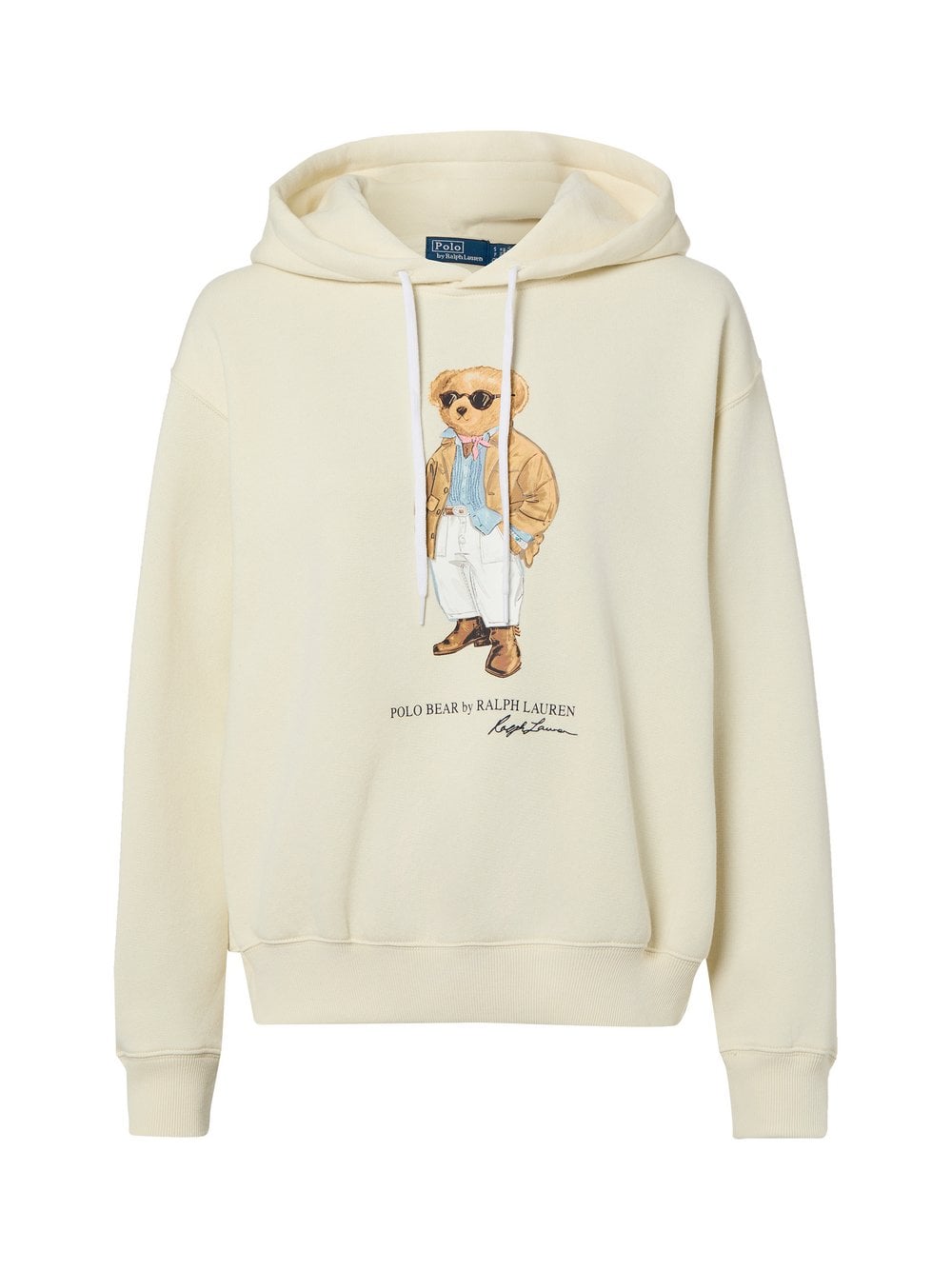 Polo Ralph Lauren Damski sweter z kapturem Kobiety biały jednolity, XS