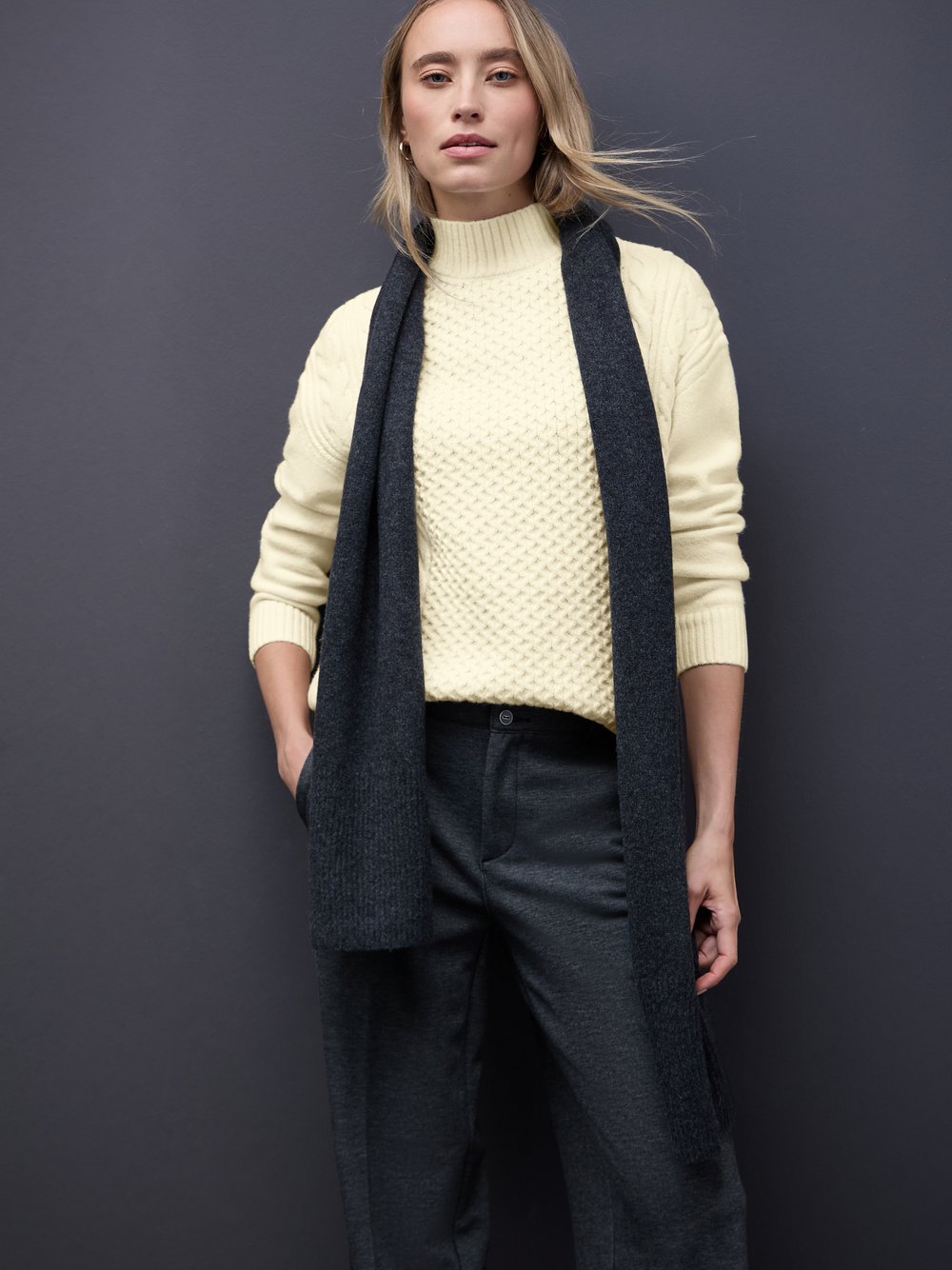 Street One Sweter damski z dzianiny Kobiety biały jednolity, 42