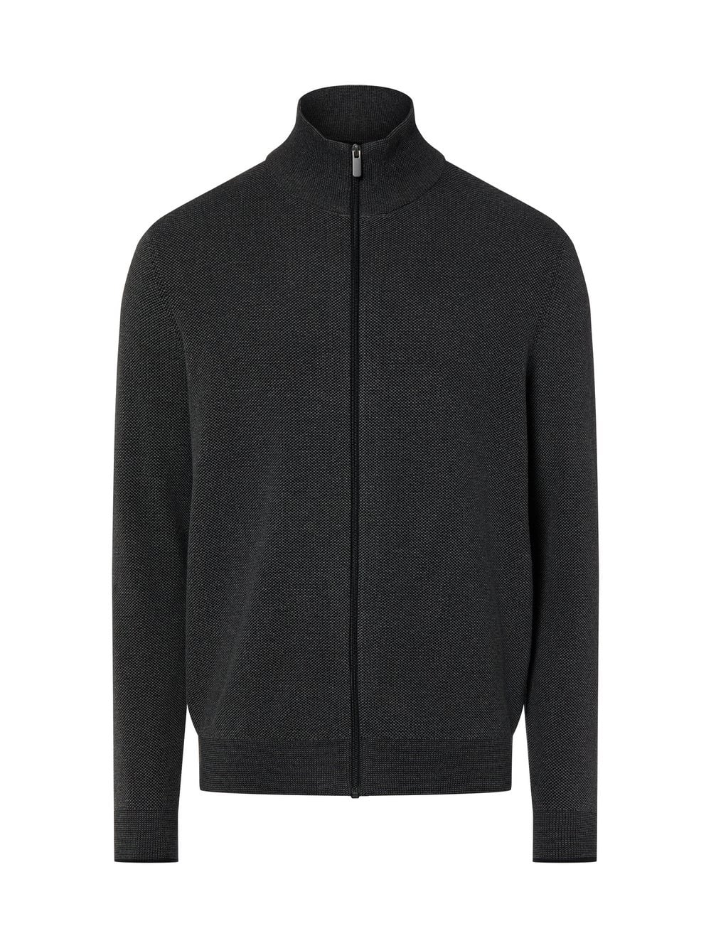 Nils Sundström Męski kardigan Mężczyźni Bawełna czarny|szary marmurkowy, XXXL