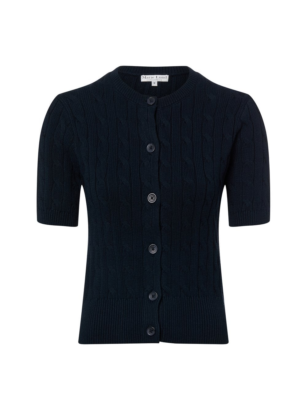 Marie Lund Kardigan damski Kobiety Bawełna niebieski wypukły wzór tkaniny, XXL