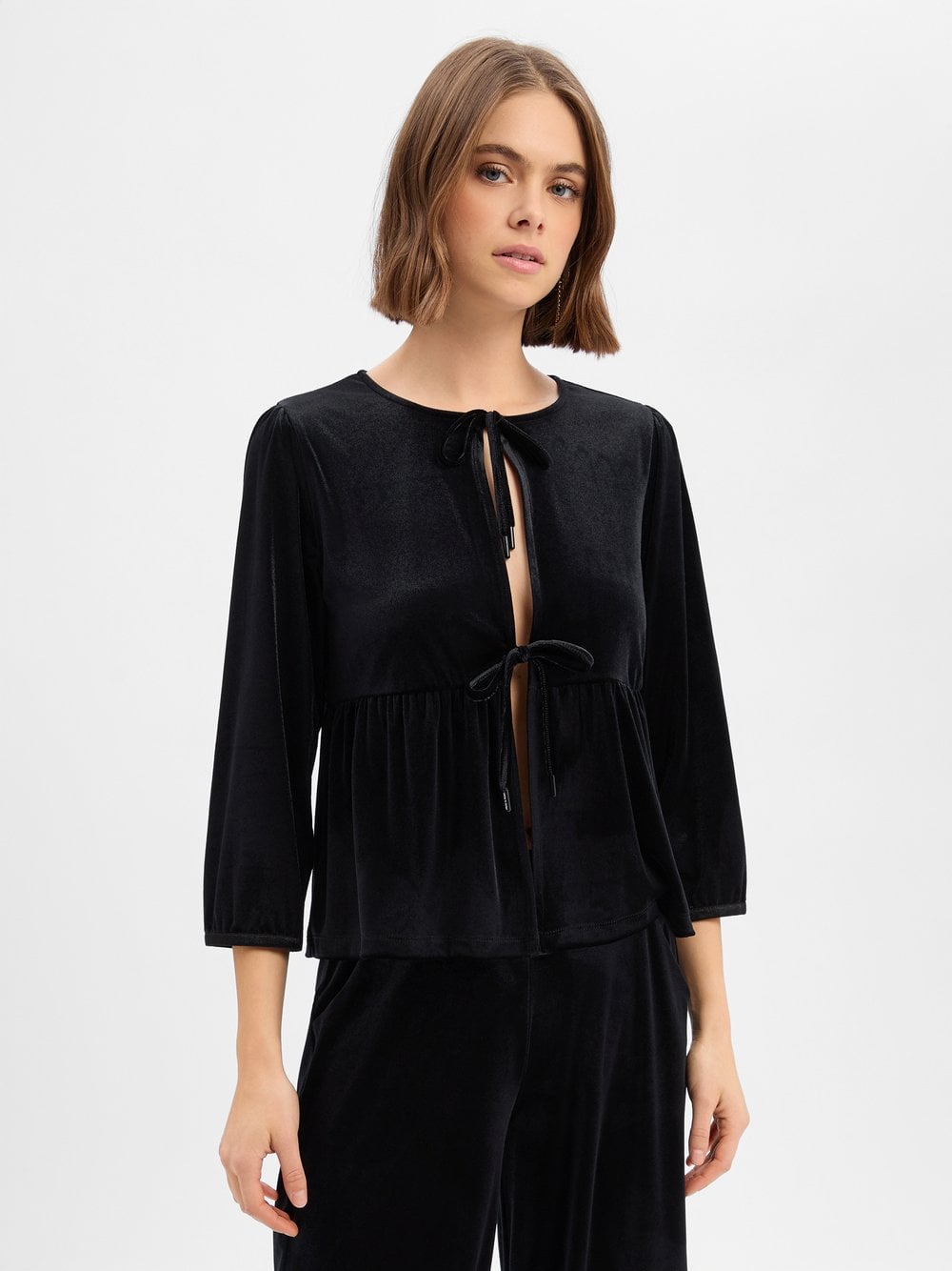 More & More Aksamitna kurtka damska Kobiety czarny jednolity, 46