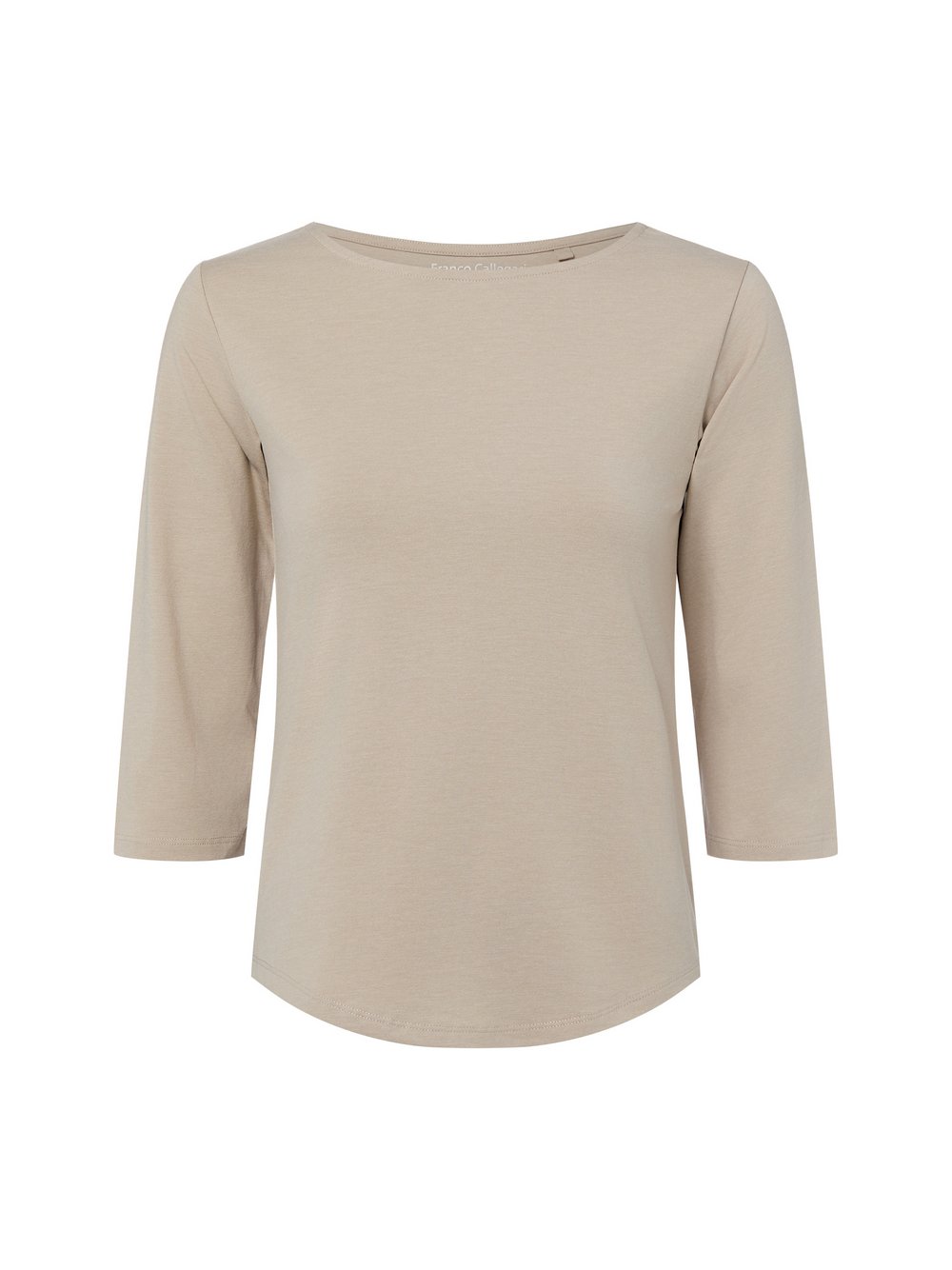 Franco Callegari Damska koszulka z długim rękawem Kobiety Bawełna beżowy|szary jednolity, S