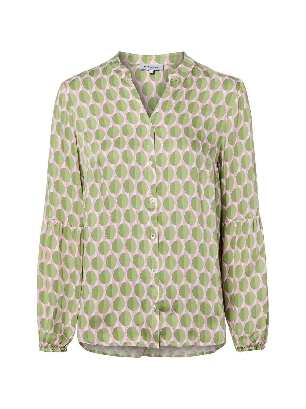 More & More Bluzka damska casual Kobiety wiskoza zielony|różowy|biały wzorzysty, 42