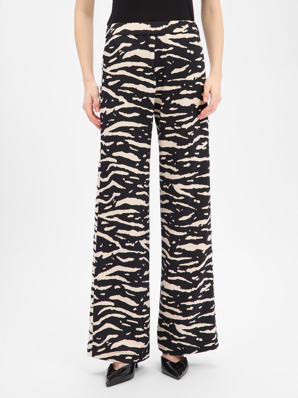 Marc Cain Spodnie Kobiety czarny|beżowy wzorzysty, 40