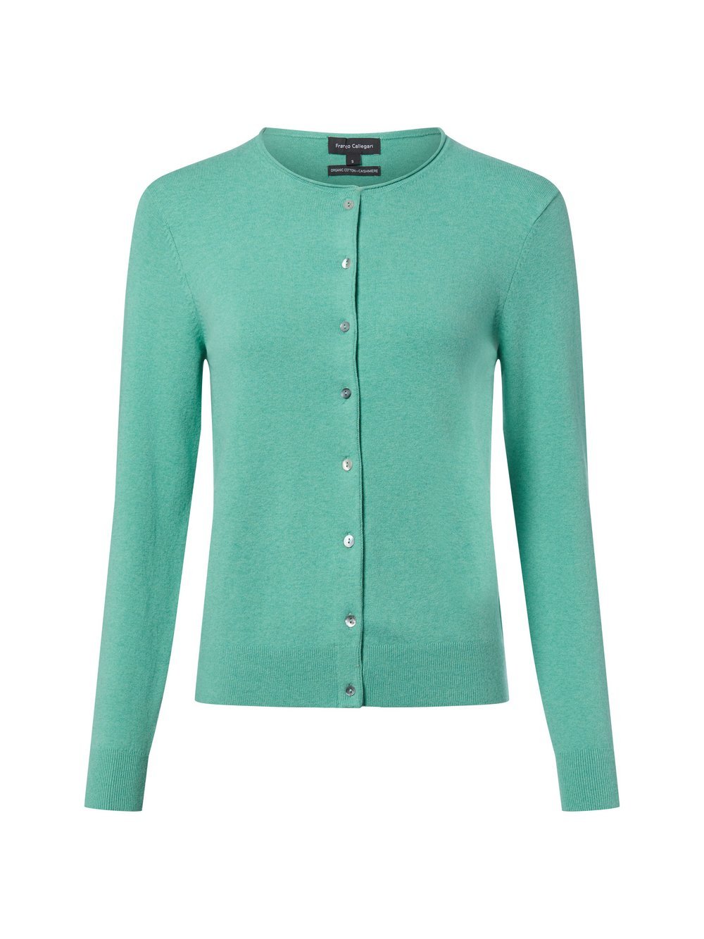 Franco Callegari Kardigan damski z zawartością kaszmiru Kobiety zielony marmurkowy, S