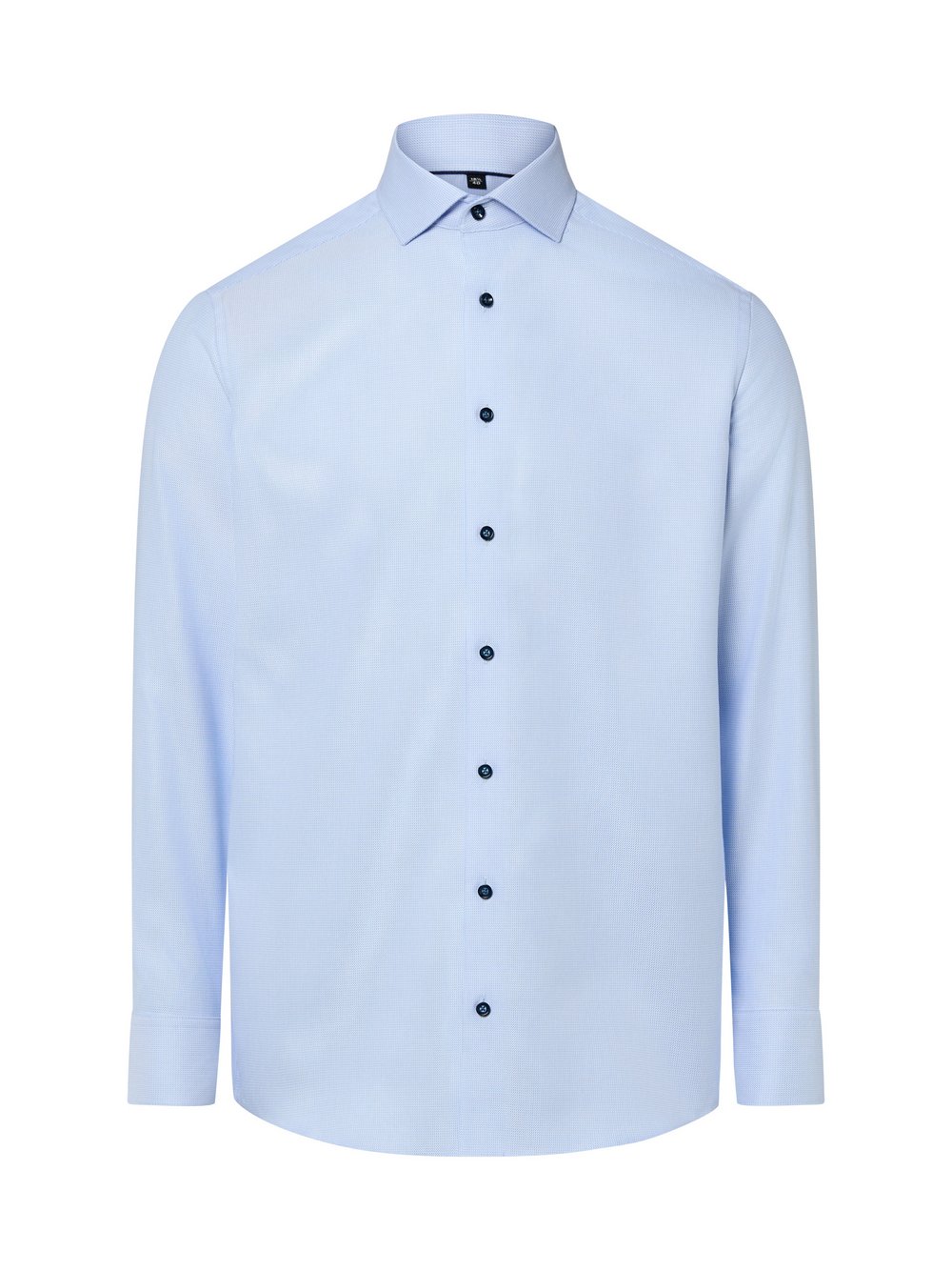 Finshley & Harding Męska koszula non-iron Mężczyźni Modern Fit Bawełna niebieski|wielokolorowy wypukły wzór tkaniny, 40