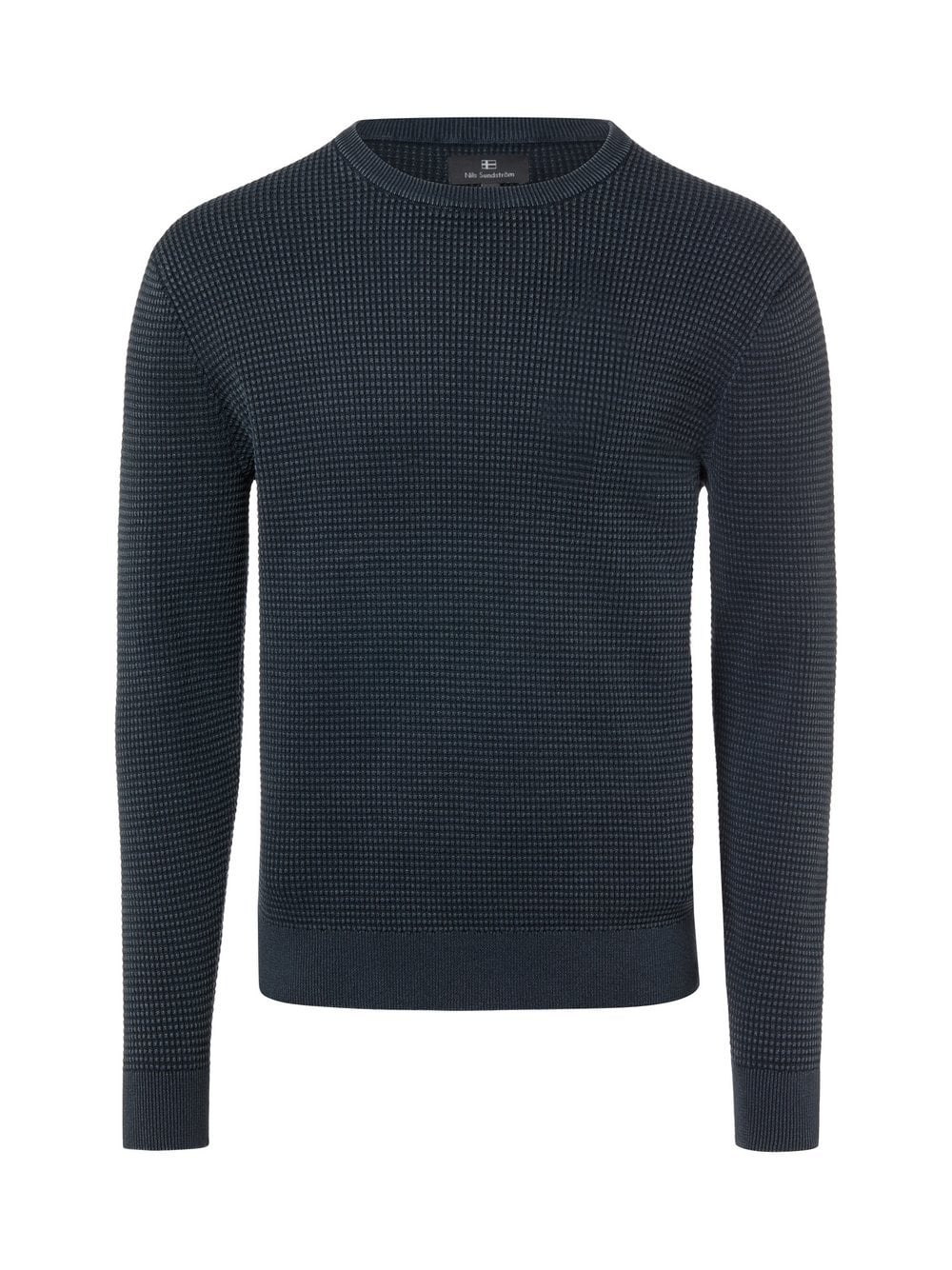Nils Sundström Męski sweter z dzianiny Mężczyźni drobna dzianina szary marmurkowy, M