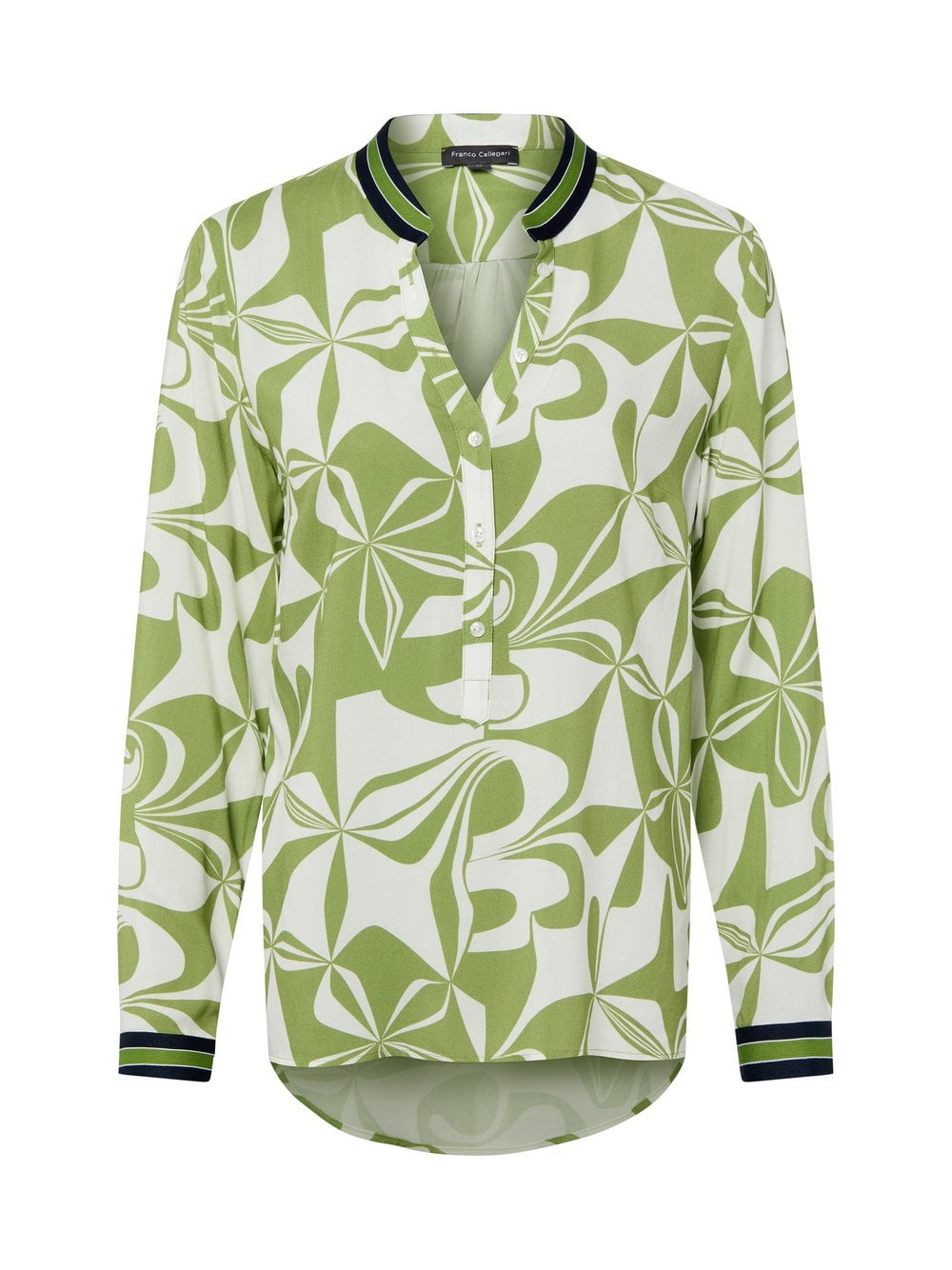 Franco Callegari Bluzka damska tunika Kobiety wiskoza wielokolorowy|zielony wzorzysty, 44