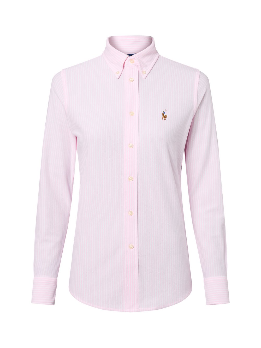 Polo Ralph Lauren Damska bluzka koszulowa Kobiety Bawełna różowy|biały w paski, L