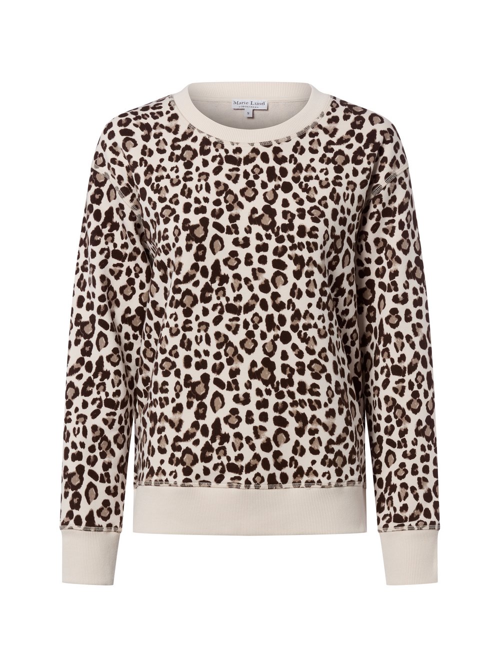 Marie Lund Bluza damska Kobiety Bawełna beżowy|brązowy wzorzysty, XL