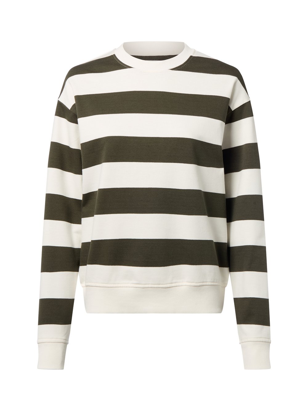 Marie Lund Bluza damska Kobiety Bawełna zielony|biały w paski, L