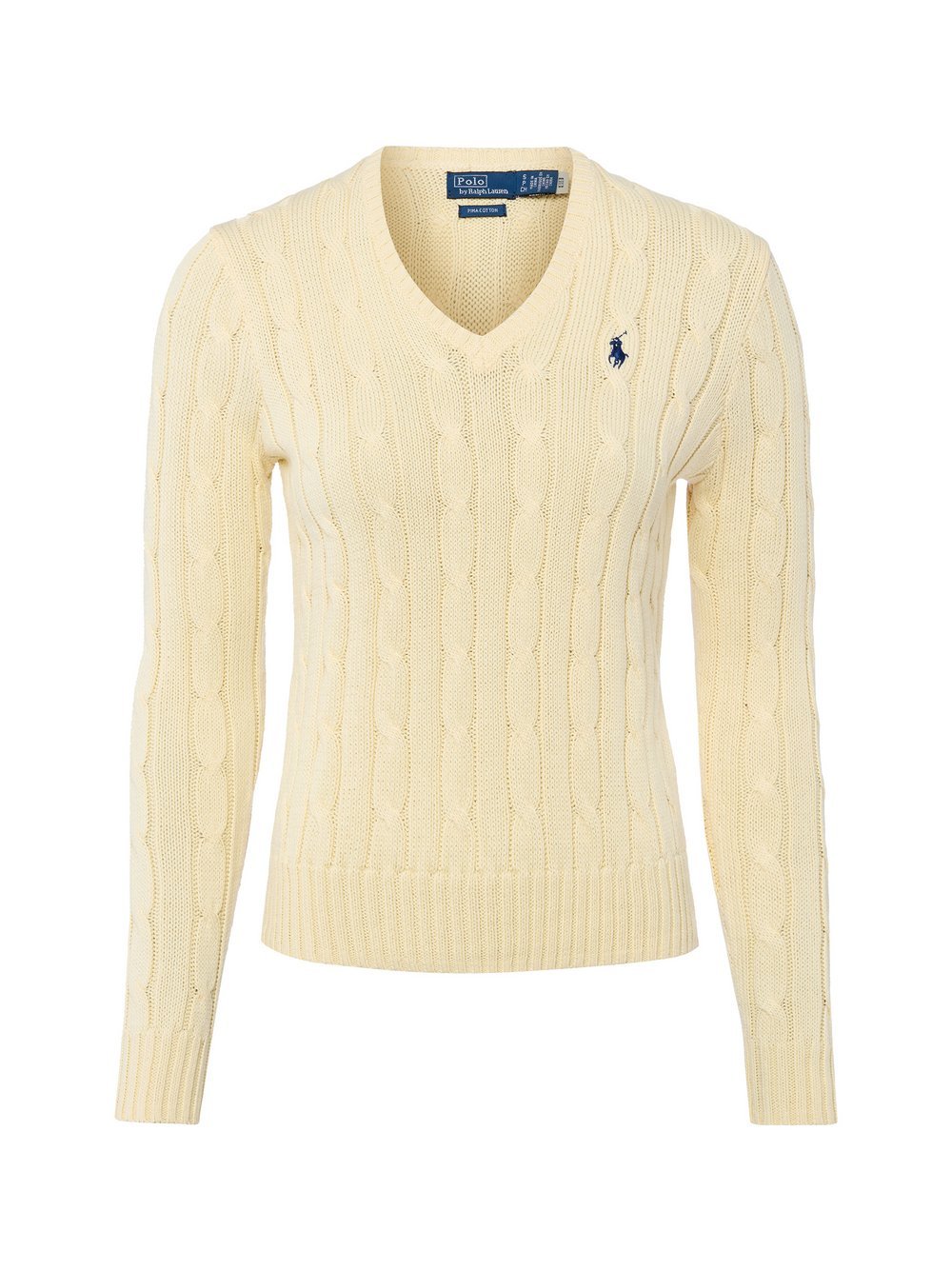 Polo Ralph Lauren Sweter damski z dzianiny Kobiety Bawełna żółty jednolity, S