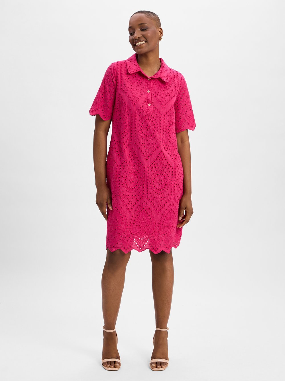 Cartoon Damska sukienka na co dzień Kobiety Bawełna wyrazisty róż jednolity, 42