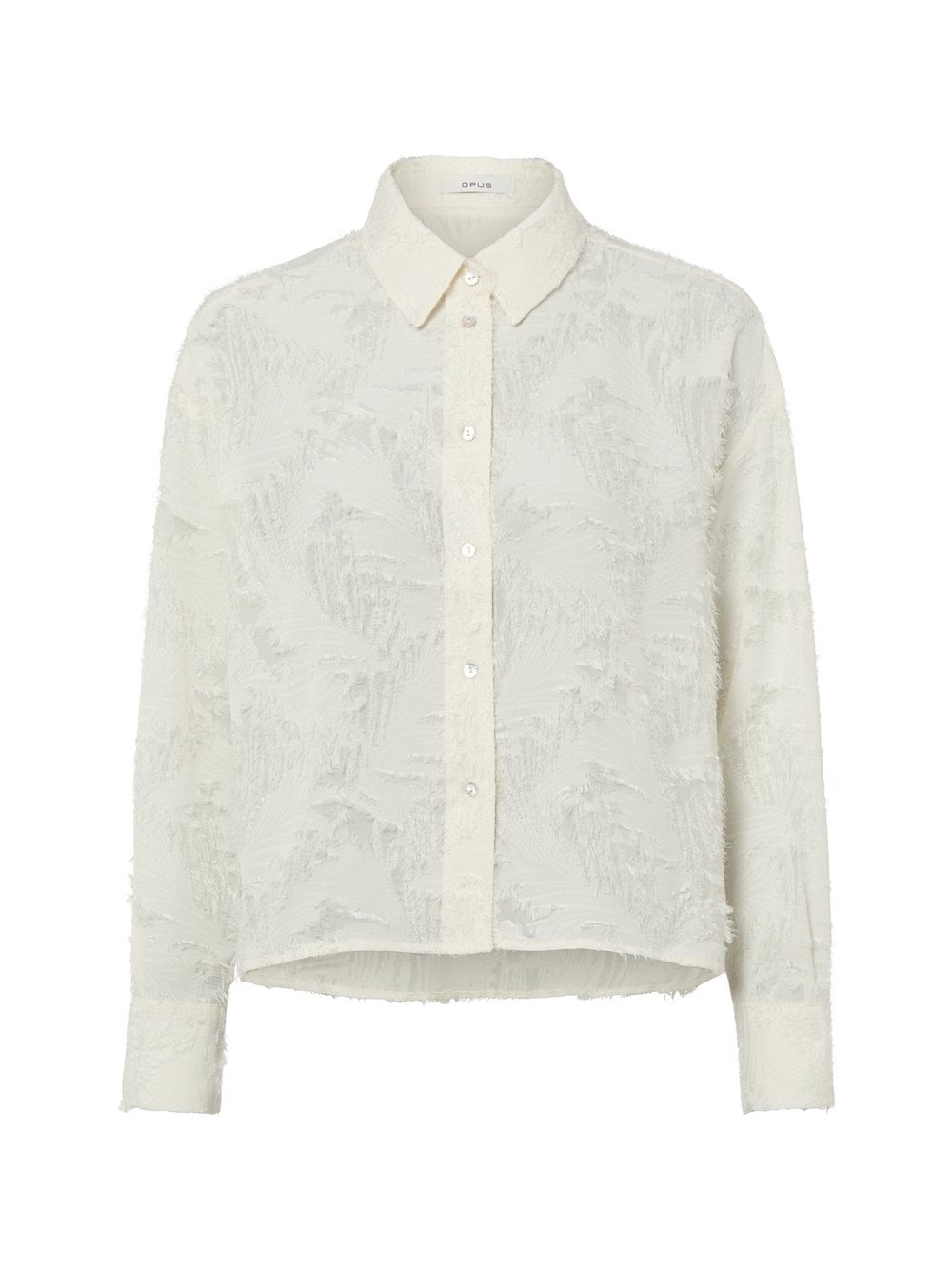 Opus Damska bluzka koszulowa - Fenima Kobiety Sztuczne włókno biały wypukły wzór tkaniny, 34