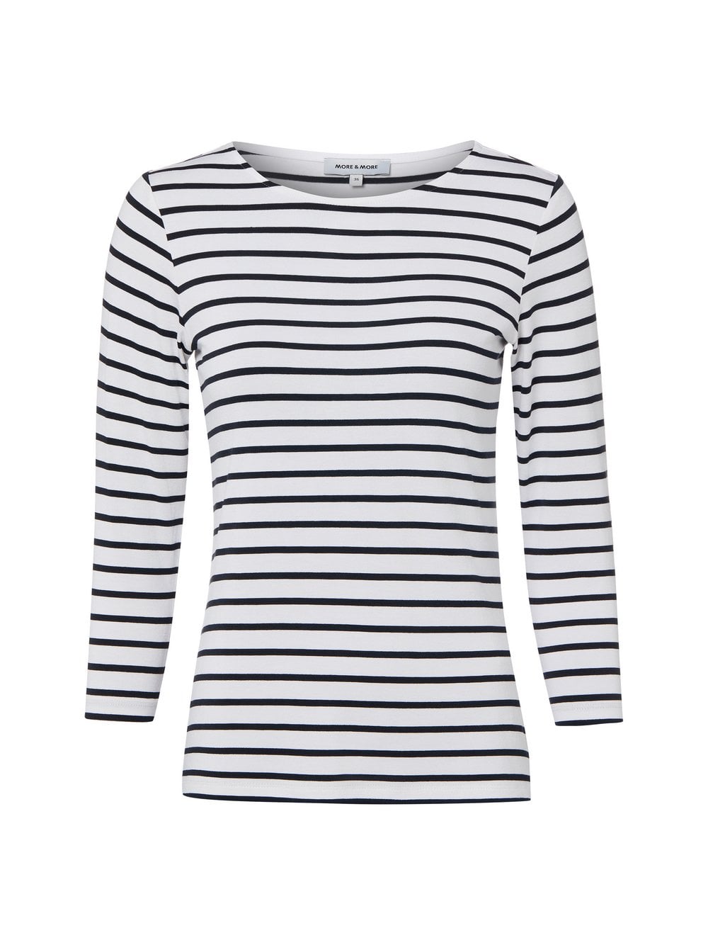 More & More Damska koszulka z długim rękawem Kobiety wiskoza biały|czarny w paski, 44