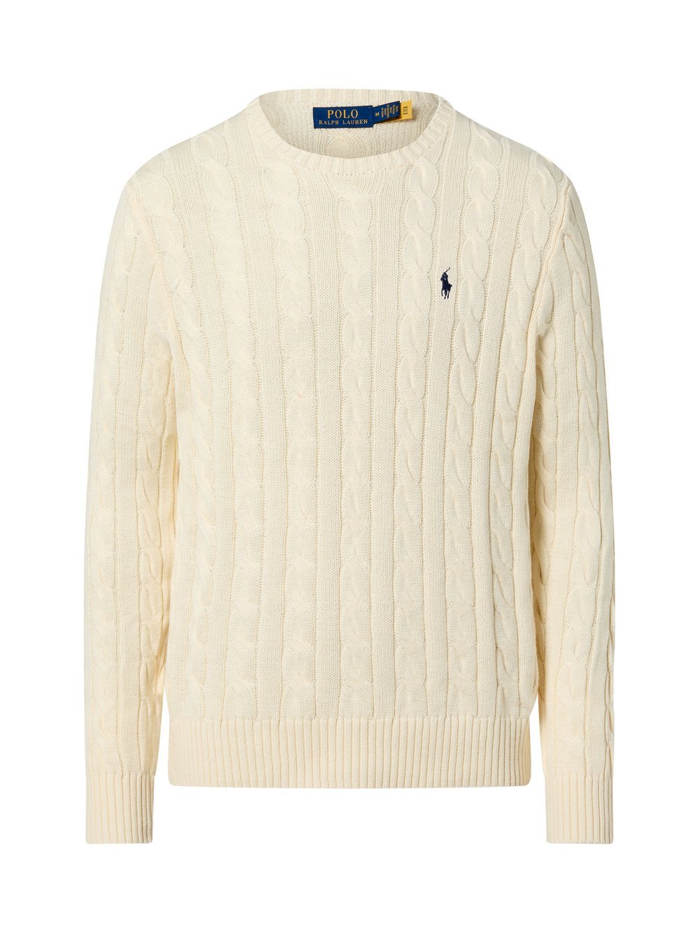 Polo Ralph Lauren Męski sweter z dzianiny Mężczyźni Bawełna biały jednolity, XL