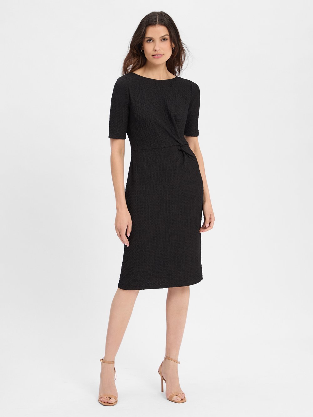 s.Oliver BLACK LABEL Sukienka damska Kobiety czarny wypukły wzór tkaniny, 44