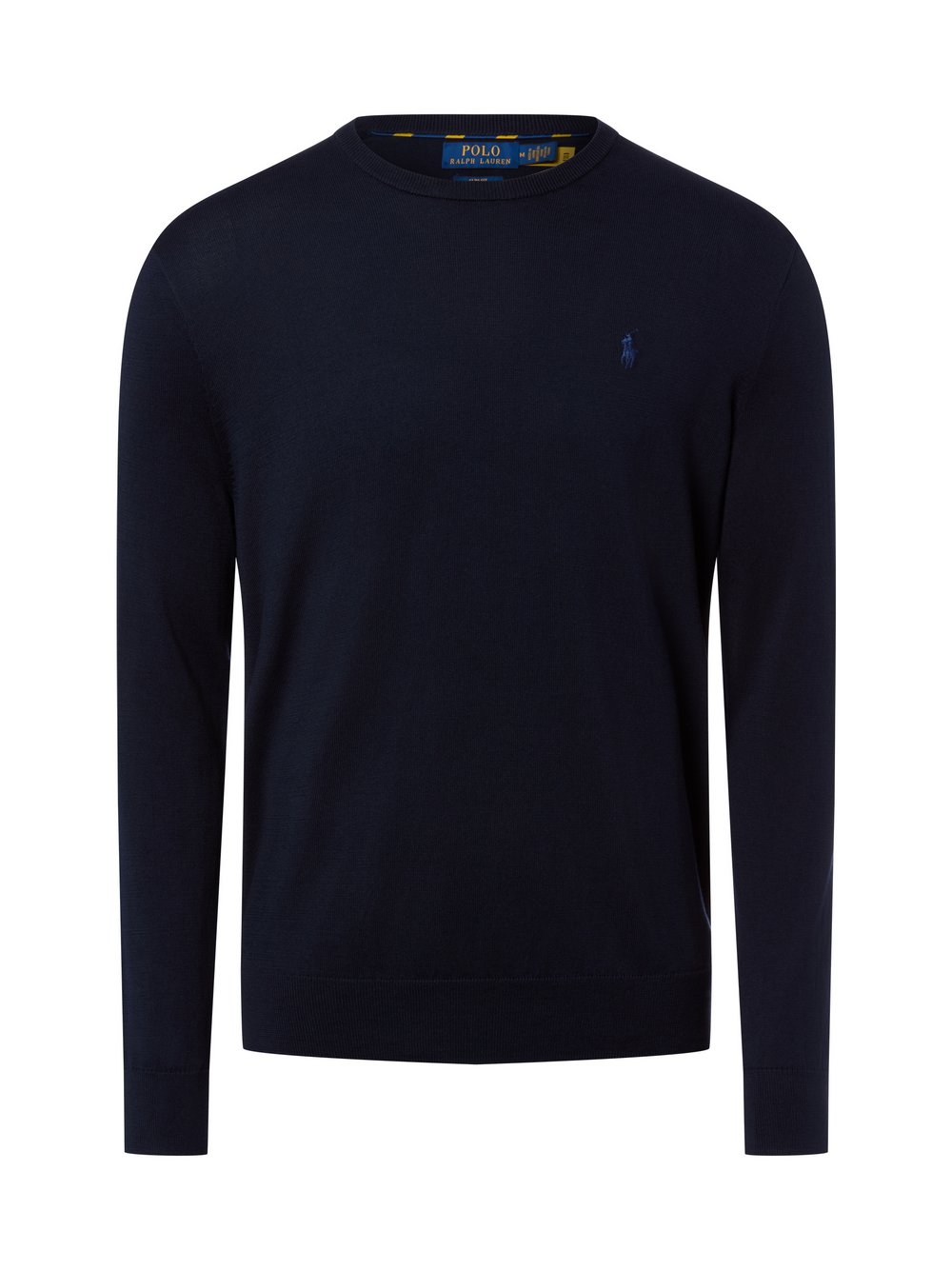 Polo Ralph Lauren Męski sweter z dzianiny Mężczyźni Bawełna niebieski jednolity, S