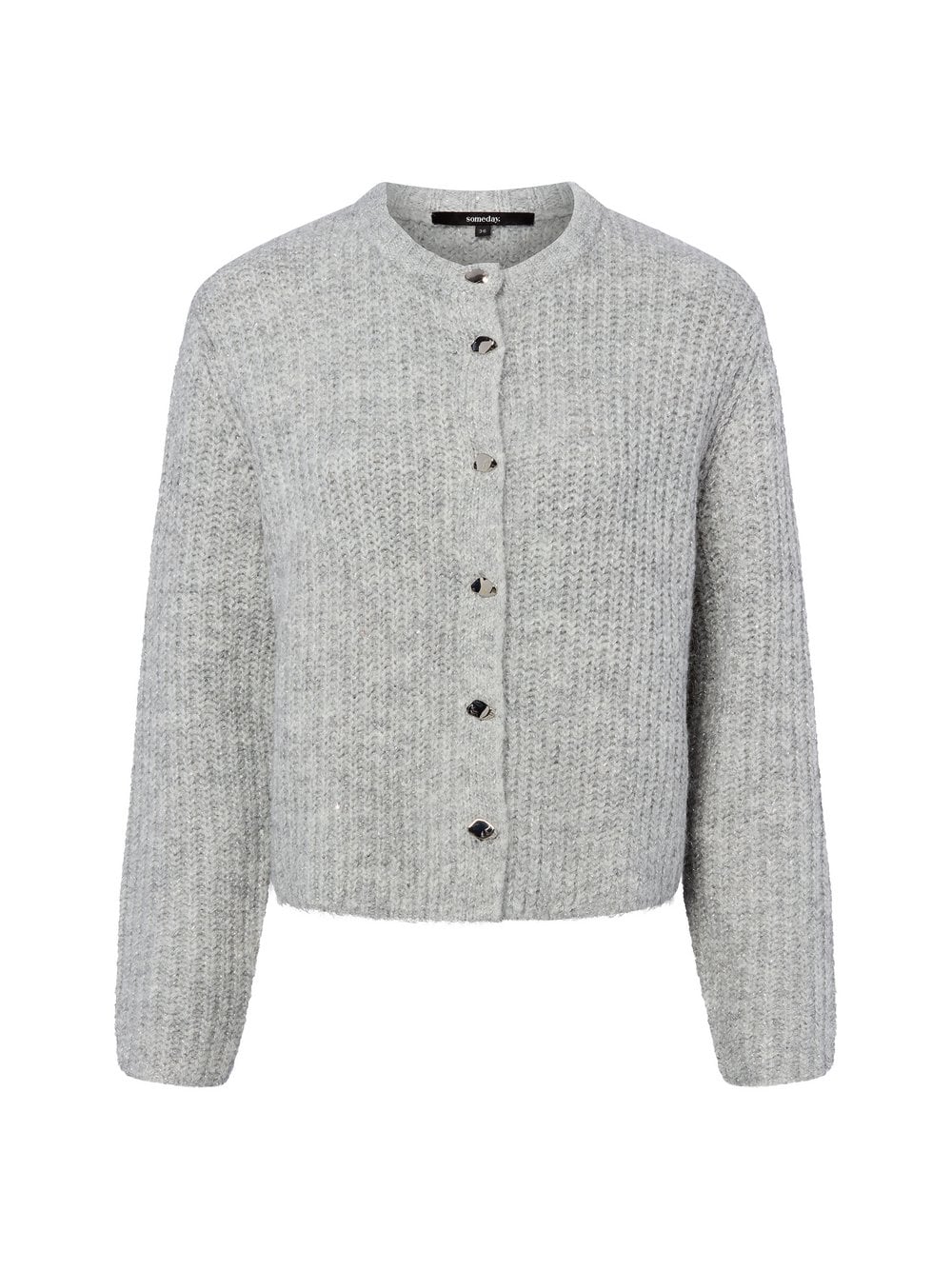Someday Damski kardigan z zawartością wełny - Tiah Kobiety szary|srebrny marmurkowy, 38