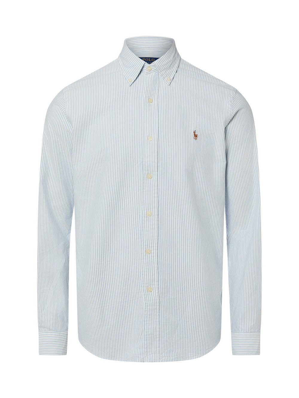 Polo Ralph Lauren Męska koszula casualowa - Custom Fit Mężczyźni Modern Fit Bawełna niebieski|biały w paski, L