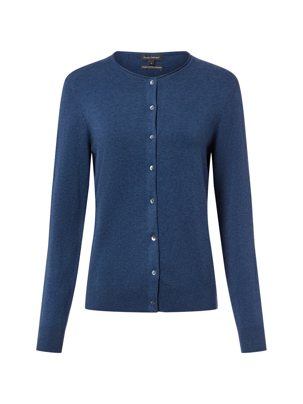 Franco Callegari Kardigan damski z zawartością kaszmiru Kobiety niebieski marmurkowy, S