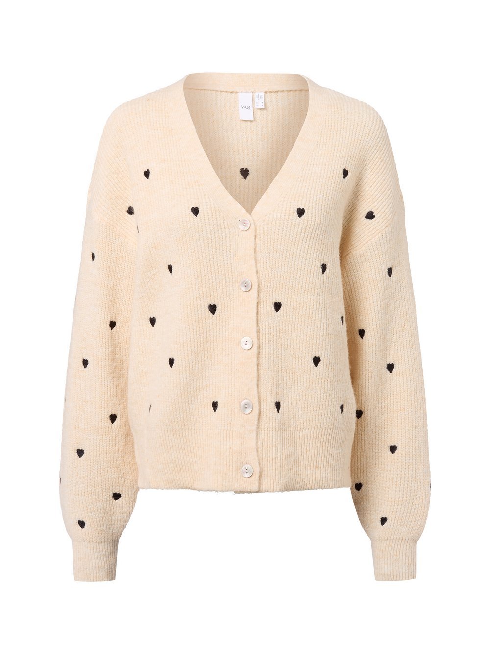 Y.A.S Damski kardigan z zawartością alpaki - YASBow Kobiety Sztuczne włókno beżowy wzorzysty, M