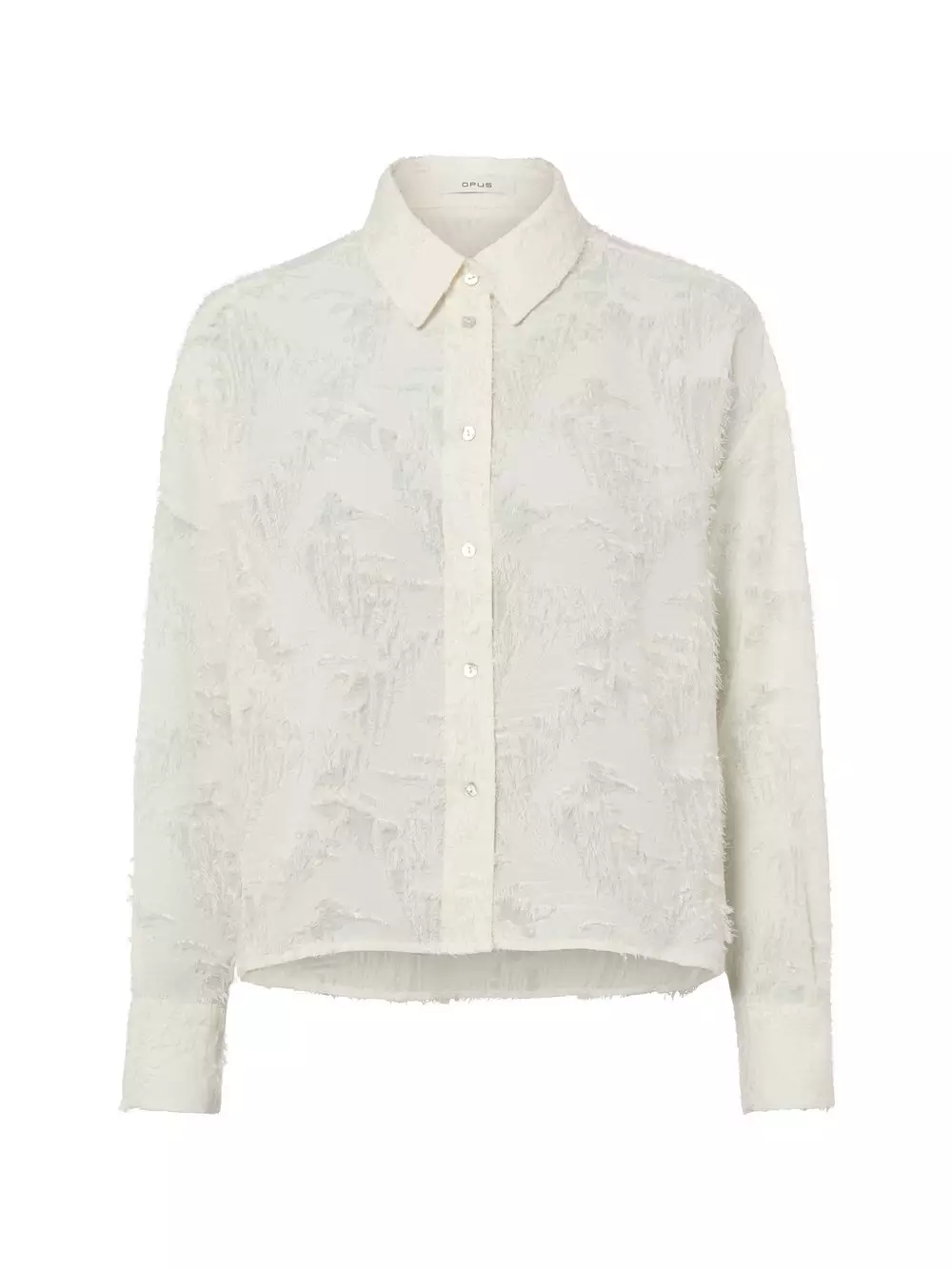 Opus Damska bluzka koszulowa - Fenima Kobiety Sztuczne włókno biały wypukły wzór tkaniny, 36
