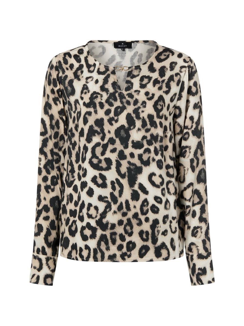 Monari Bluzka damska Kobiety wiskoza beżowy|czarny wzorzysty, 44