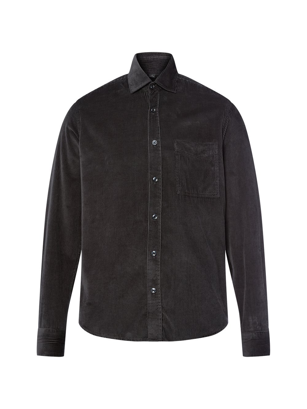 Nils Sundström Męska koszula sztruksowa Mężczyźni Regular Fit Bawełna szary jednolity, M