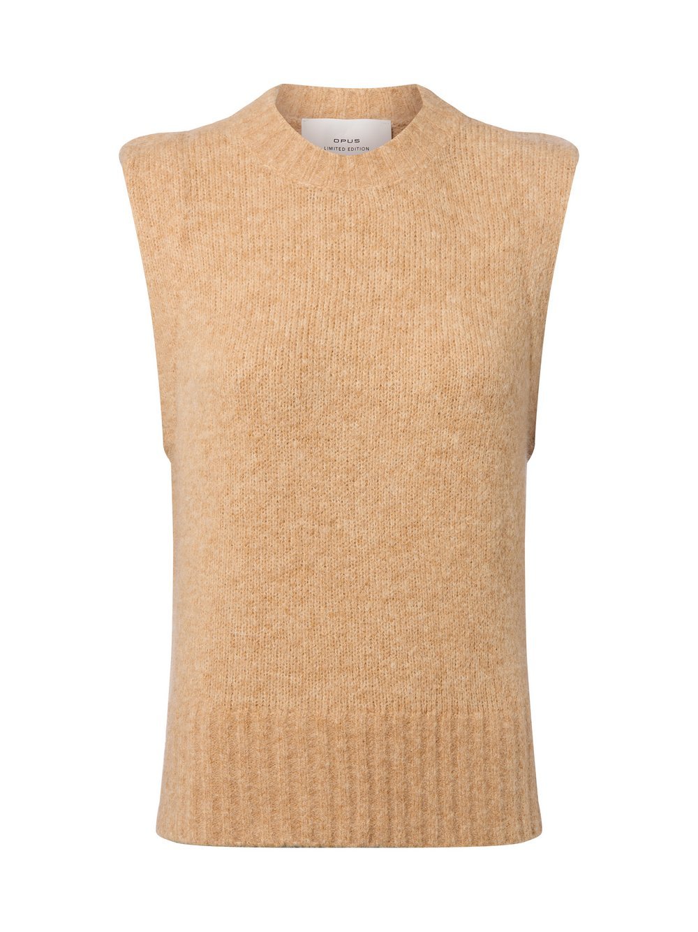 Opus Damska dzianinowa kamizelka z moherem - Pucku Kobiety Sztuczne włókno brązowy marmurkowy, 36