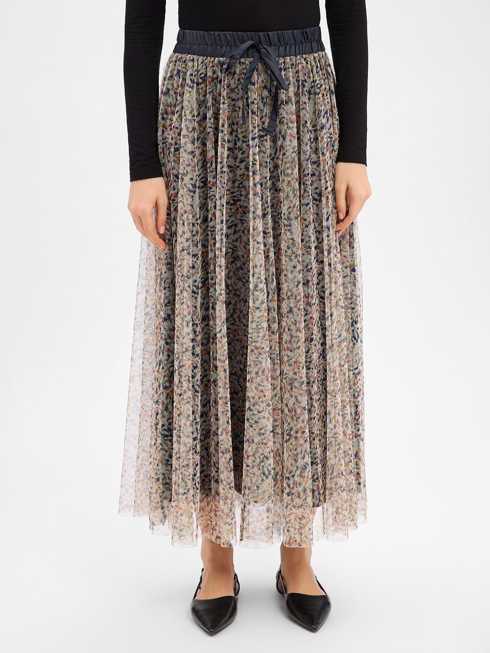 More & More Damska spódnica z siatki Kobiety Dzianina beżowy|niebieski|wielokolorowy wzorzysty, 44