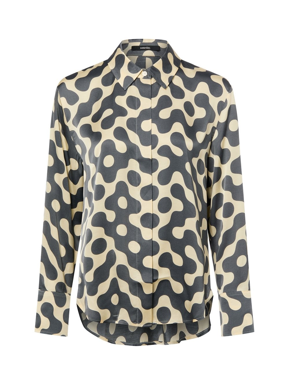 Someday Damska bluzka koszulowa - Zeventy Kobiety wiskoza beżowy|szary wzorzysty, 40