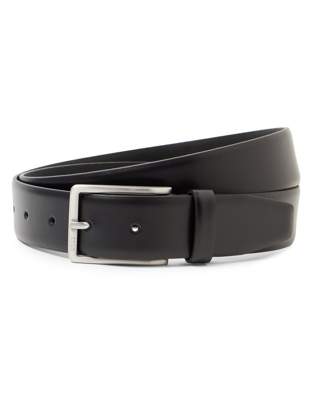 BOSS Męski pasek skórzany - Erman Mężczyźni skóra czarny jednolity, 90