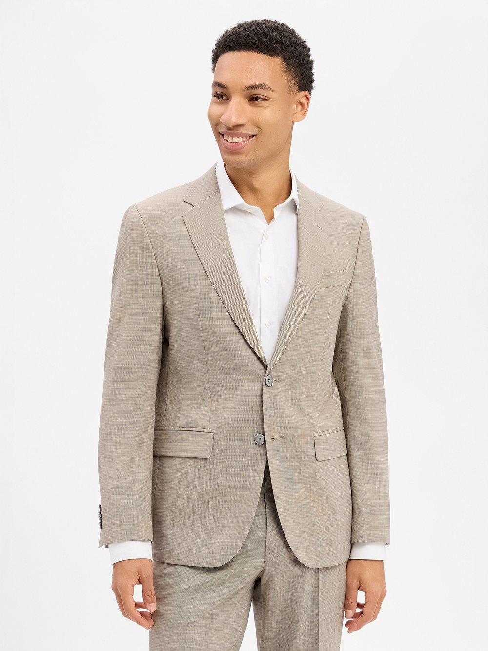 BOSS Męska marynarka garniturowa z wełny dziewiczej - Jasper Mężczyźni Regular Fit Sztuczne włókno brązowy marmurkowy, 25