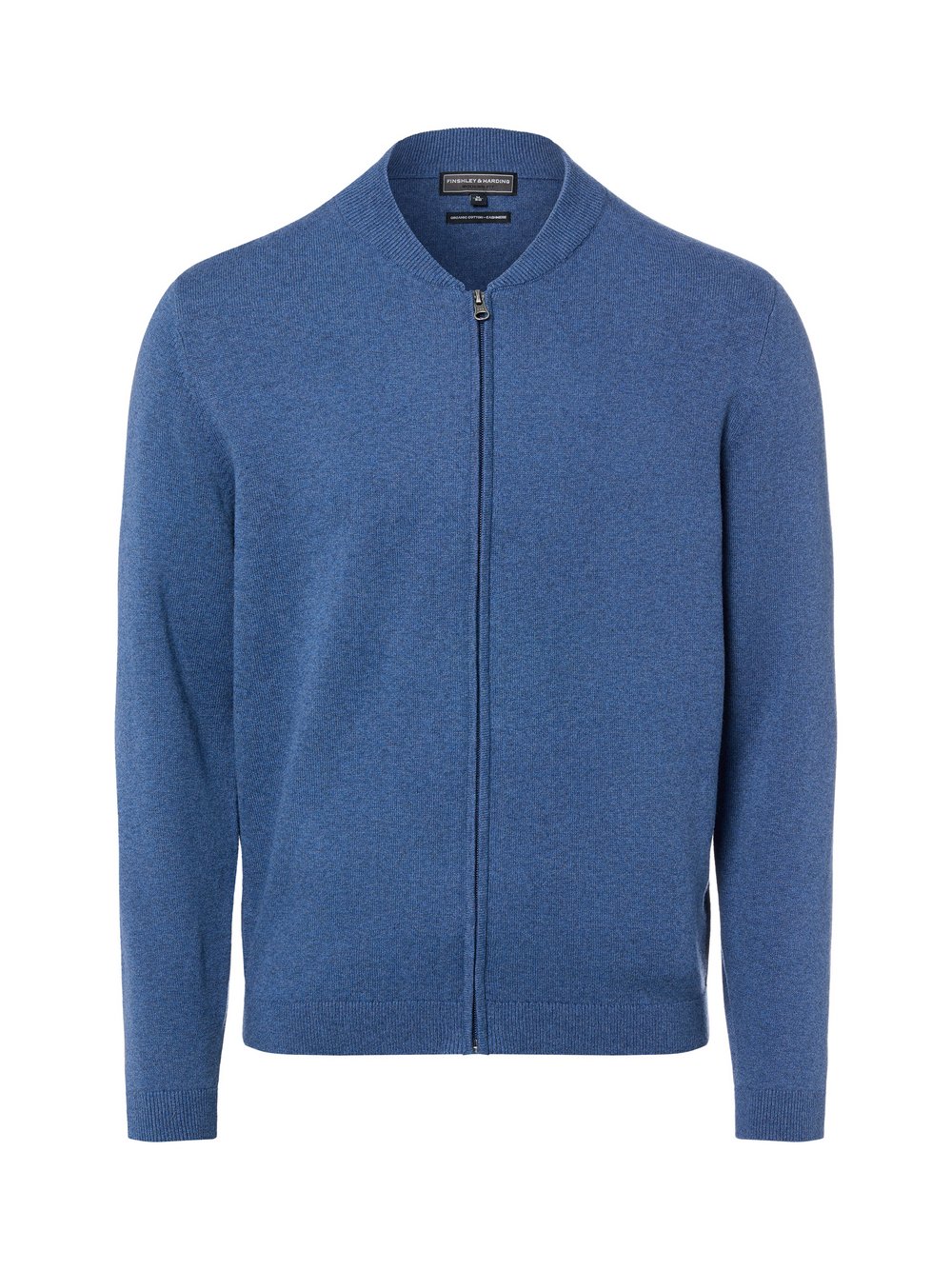 Finshley & Harding Męski kardigan z zawartością kaszmiru Mężczyźni Bawełna niebieski marmurkowy, S