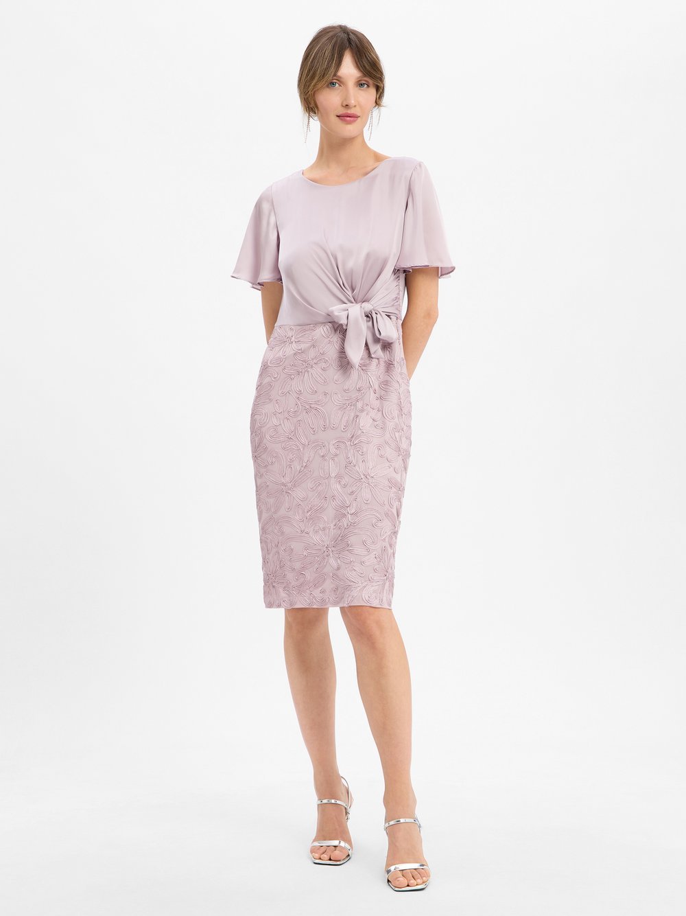 Ambiance Damska sukienka wieczorowa Kobiety Sztuczne włókno różowy jednolity, 44