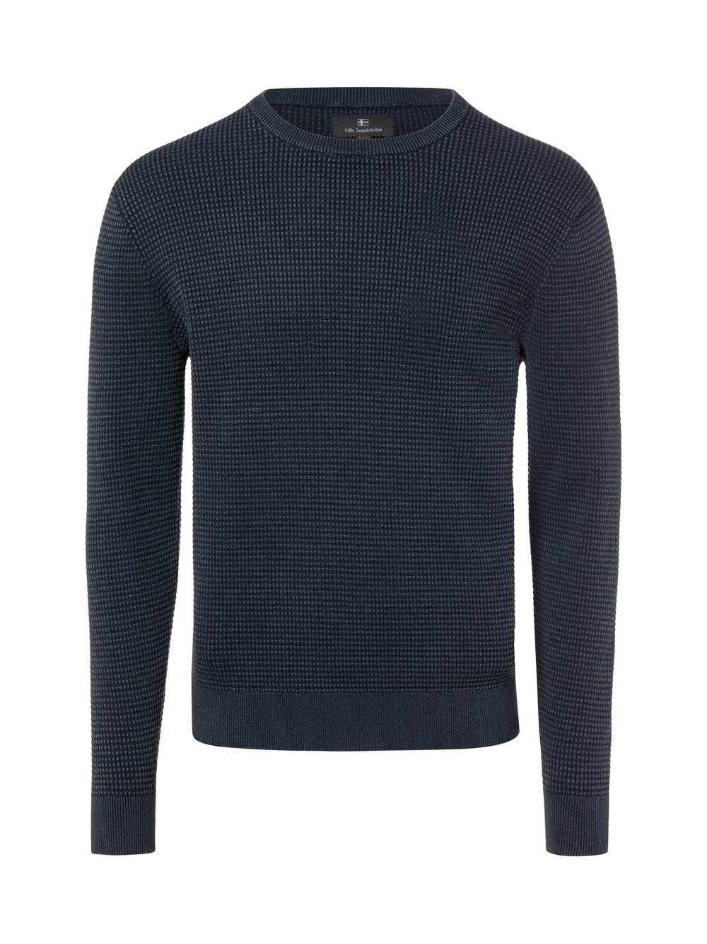 Nils Sundström Męski sweter z dzianiny Mężczyźni drobna dzianina szary marmurkowy, XL