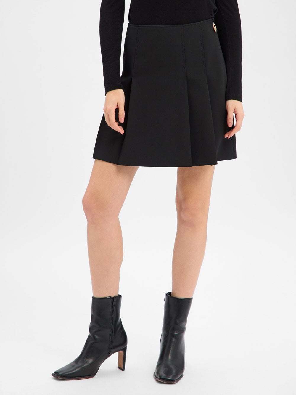 HUGO Damska spódniczka mini - Roballo Kobiety Sztuczne włókno czarny jednolity, 38