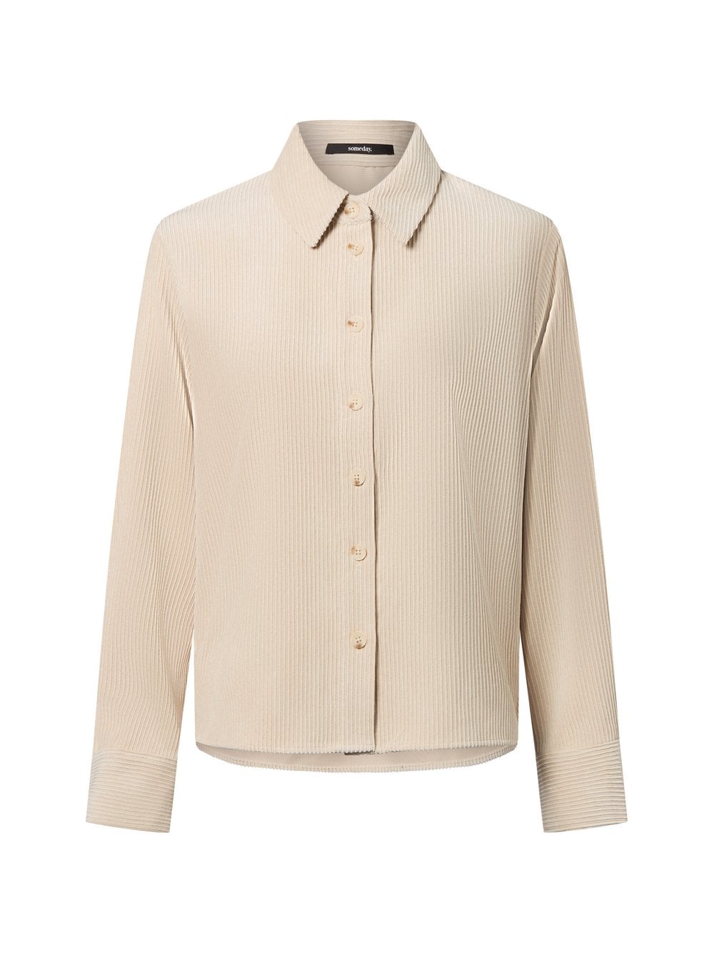 Someday Damska sztruksowa bluzka koszulowa - Zortney bold Kobiety Sztuczne włókno beżowy jednolity, 42