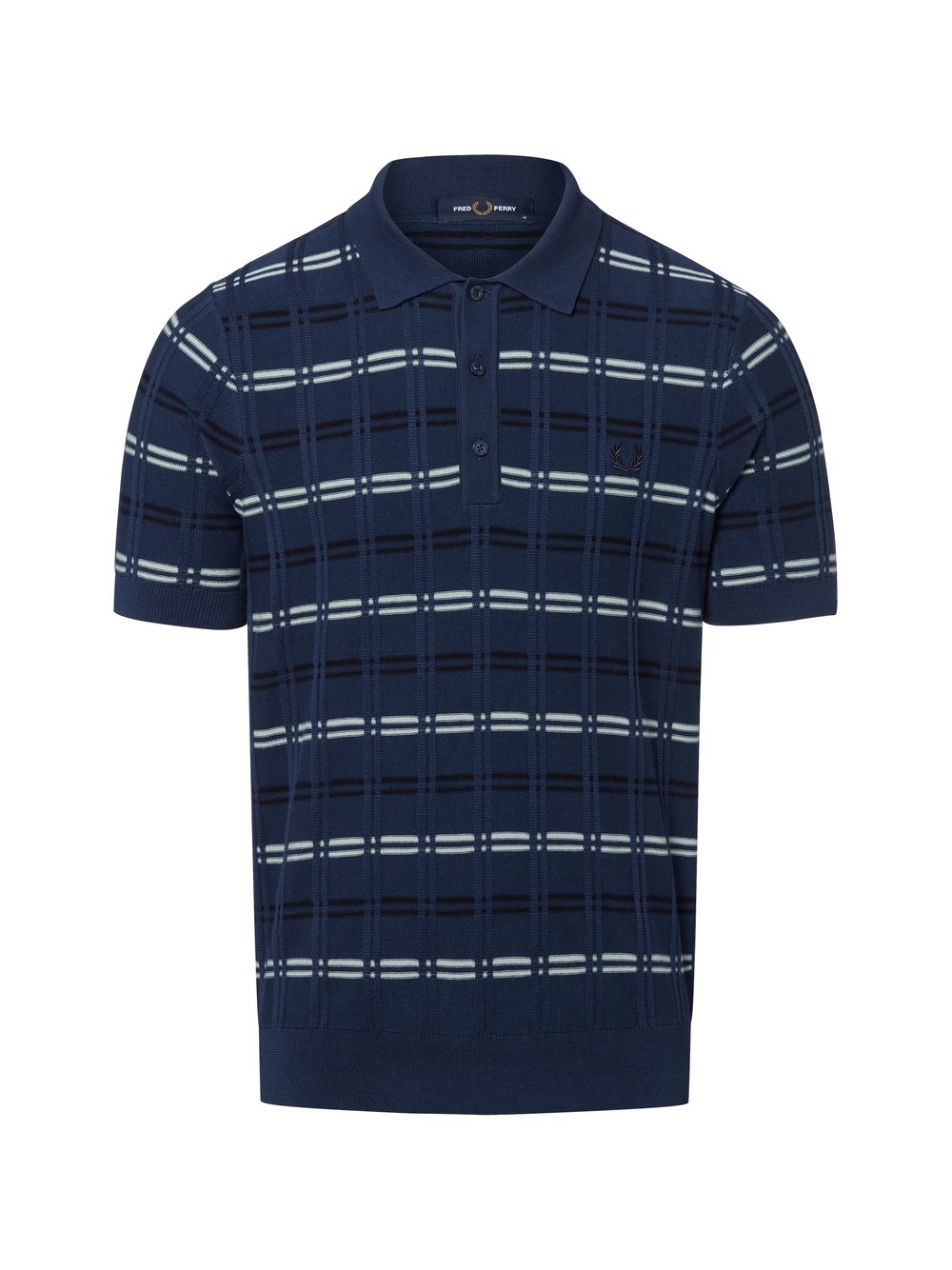 Fred Perry Męska koszulka polo Mężczyźni Bawełna niebieski|wielokolorowy w kratkę, S