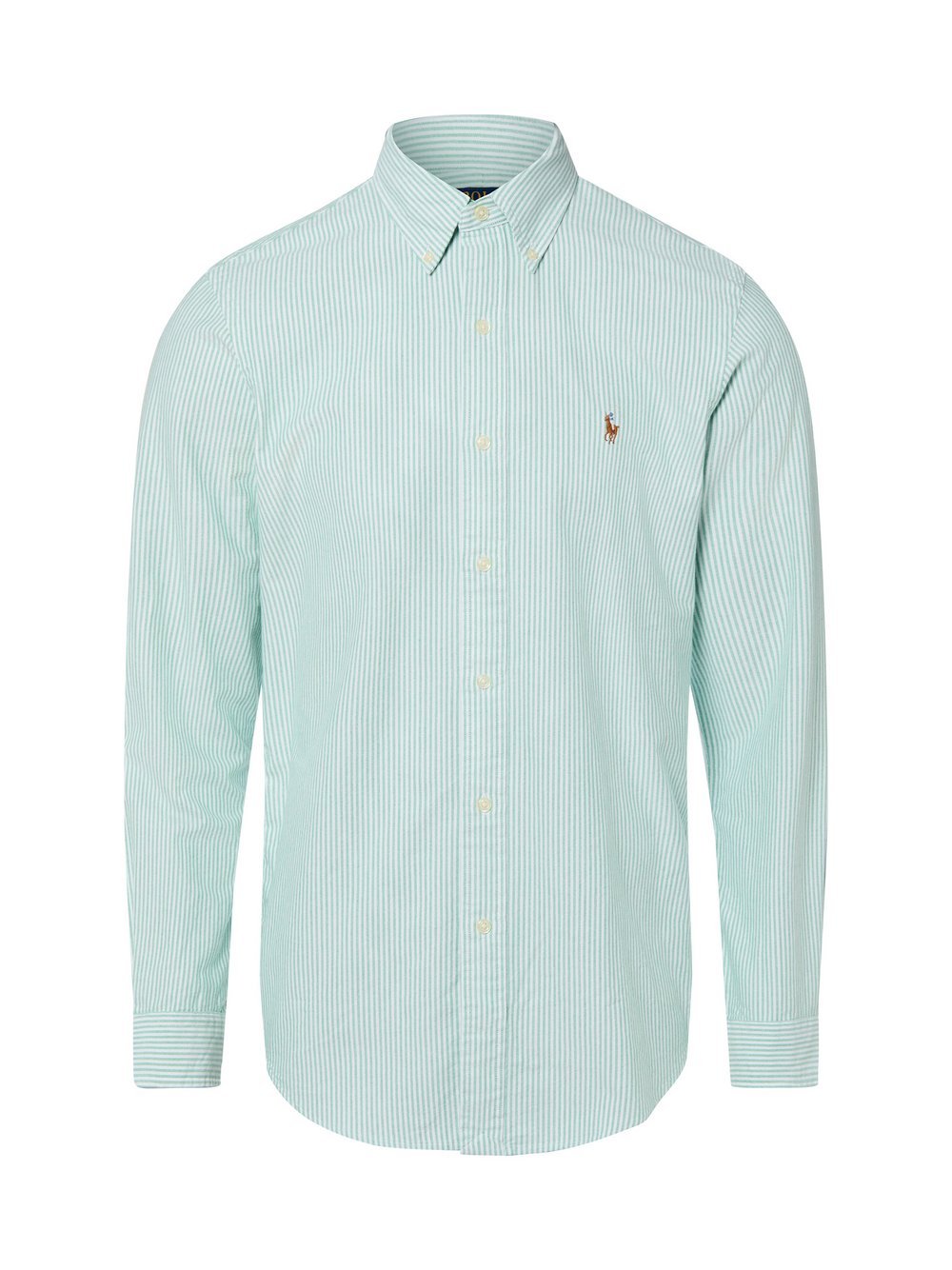 Polo Ralph Lauren Męska koszula bawełniana Mężczyźni Modern Fit Bawełna zielony|biały w paski, XL