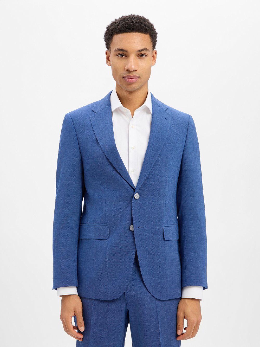 BOSS Męska marynarka garniturowa z wełny dziewiczej - Jasper Mężczyźni Regular Fit Sztuczne włókno niebieski jednolity, 25